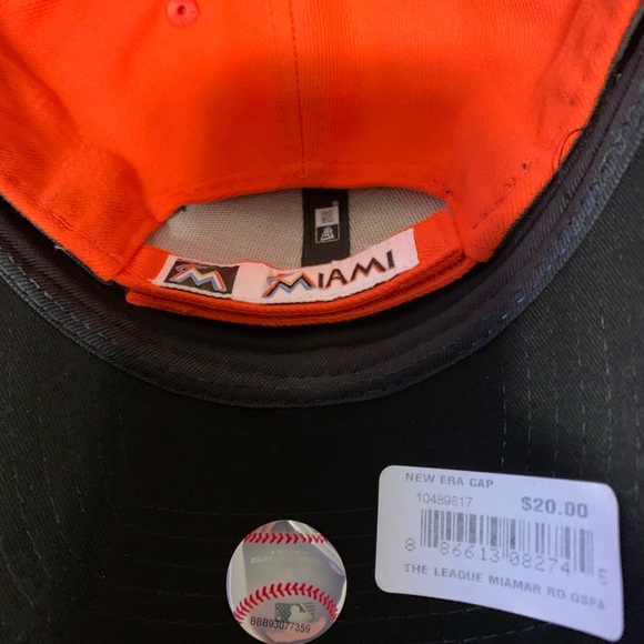 Miami Marlins Hat Adjustable MLB New Era Core Fit 9FORTY Baseball Cap Marlins - Picture 2 of 2
